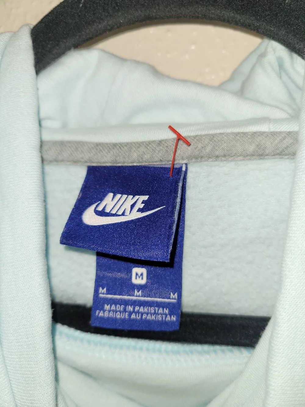 Nike Sportswear Funnel Cowl Neck Fleece Pullover Hoodie Light Blue M